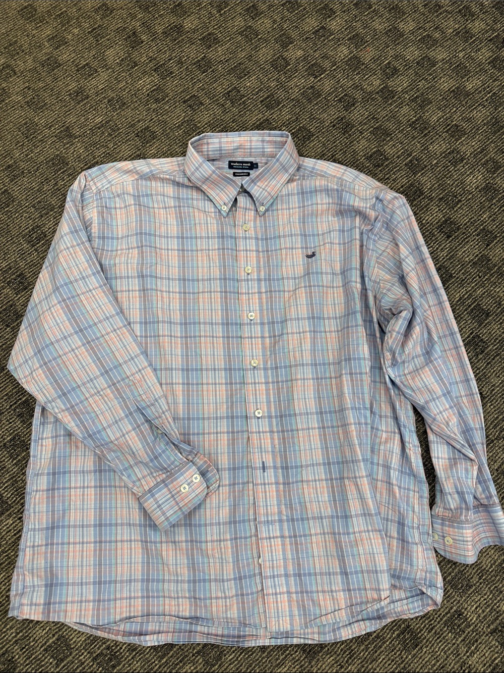 Southern Marsh Performance Plaid Button Down Shirt Men’s 2XL
